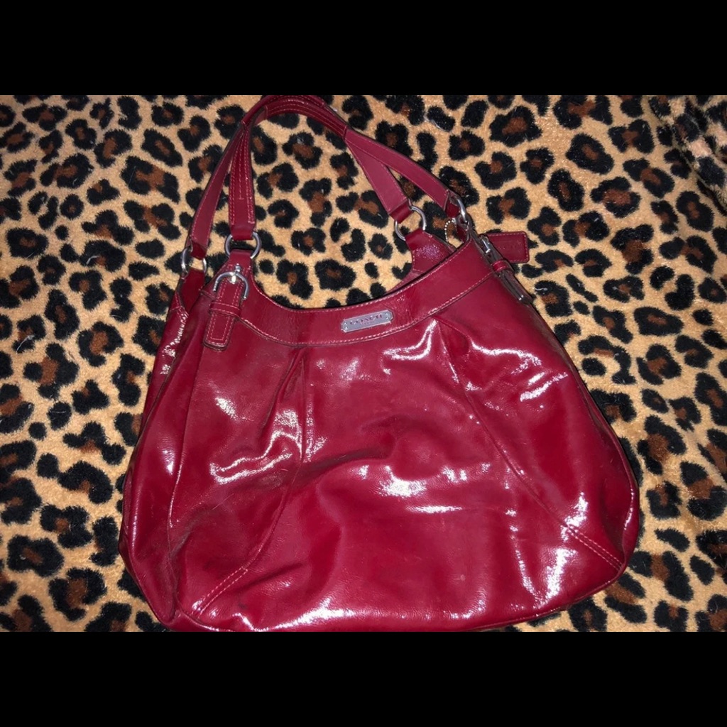 Large Ruby Red Coach Bag